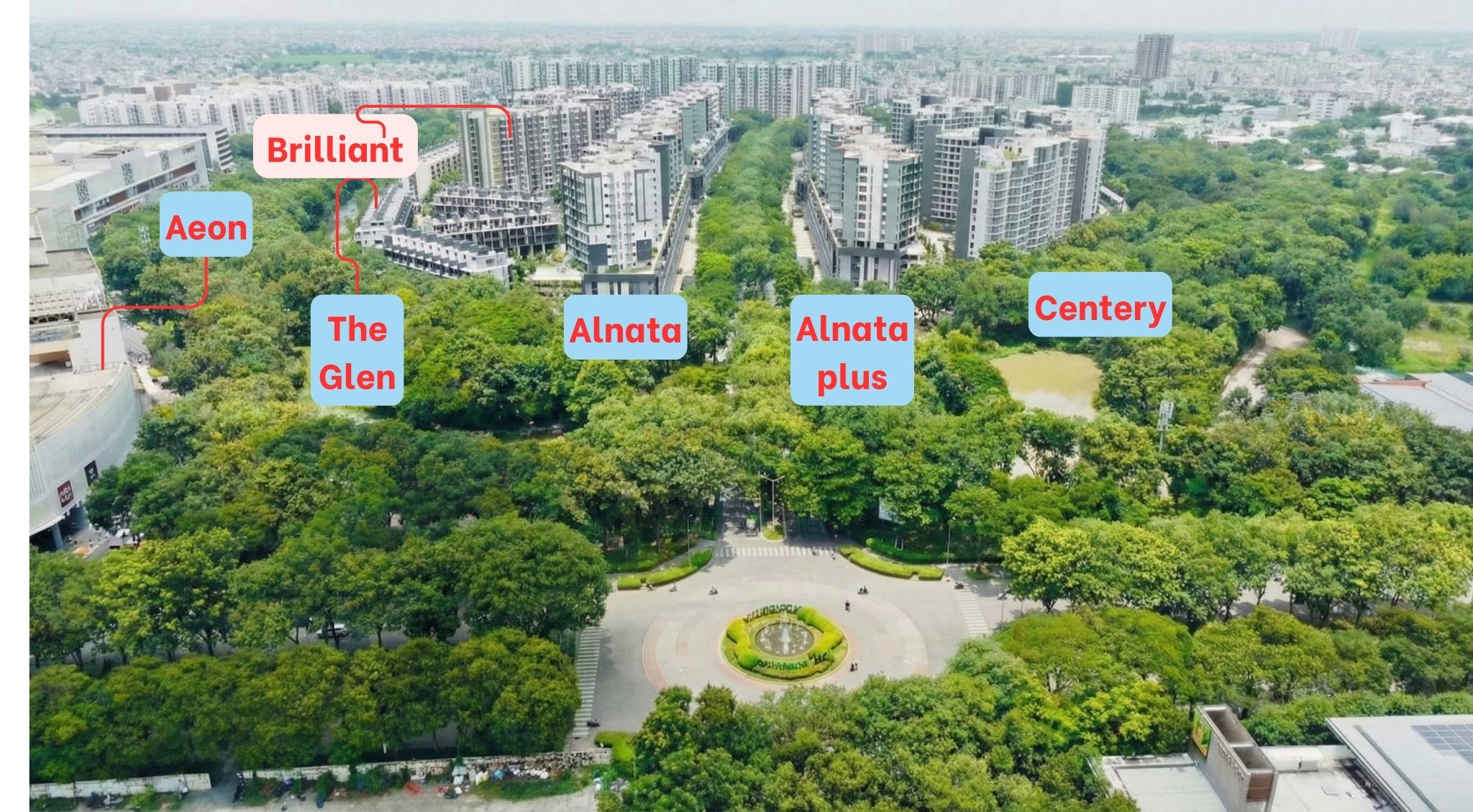 Vị tr&iacute; c&aacute;c tiểu khu trong ph&acirc;n khu Diamond Precinct - Khu đ&ocirc; thị Celadon City