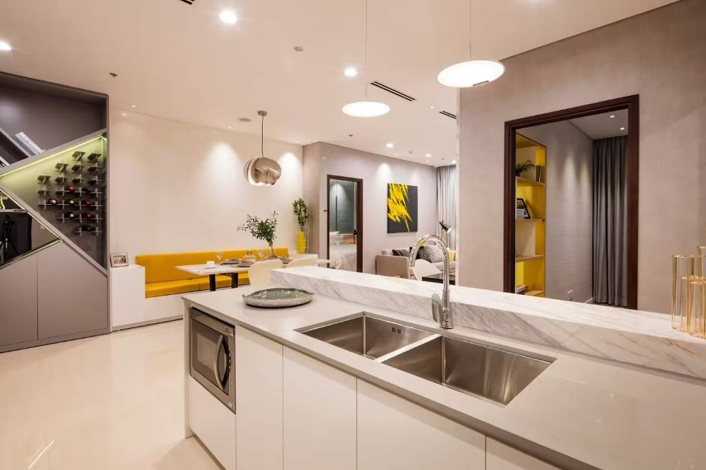 Thiết kế Phòng khách của căn hộ mẫu dự án IDICO Tân Phú