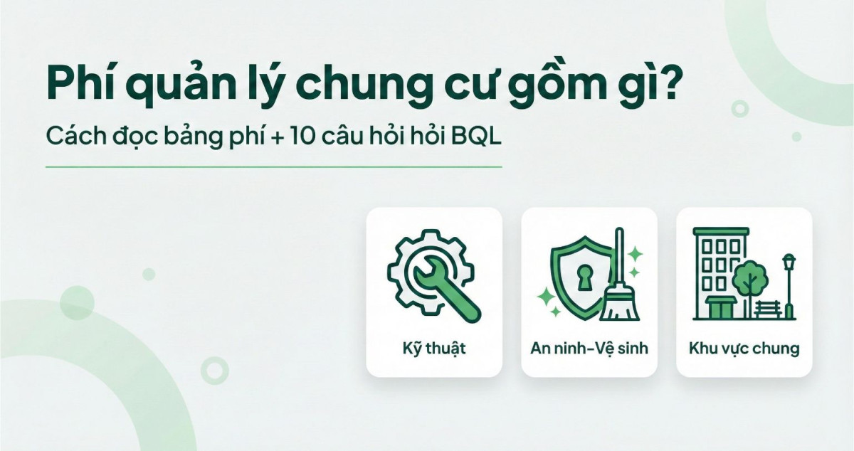 Phí quản lý chung cư gồm gì, cách đọc bảng phí và câu hỏi cần hỏi ban quản lý